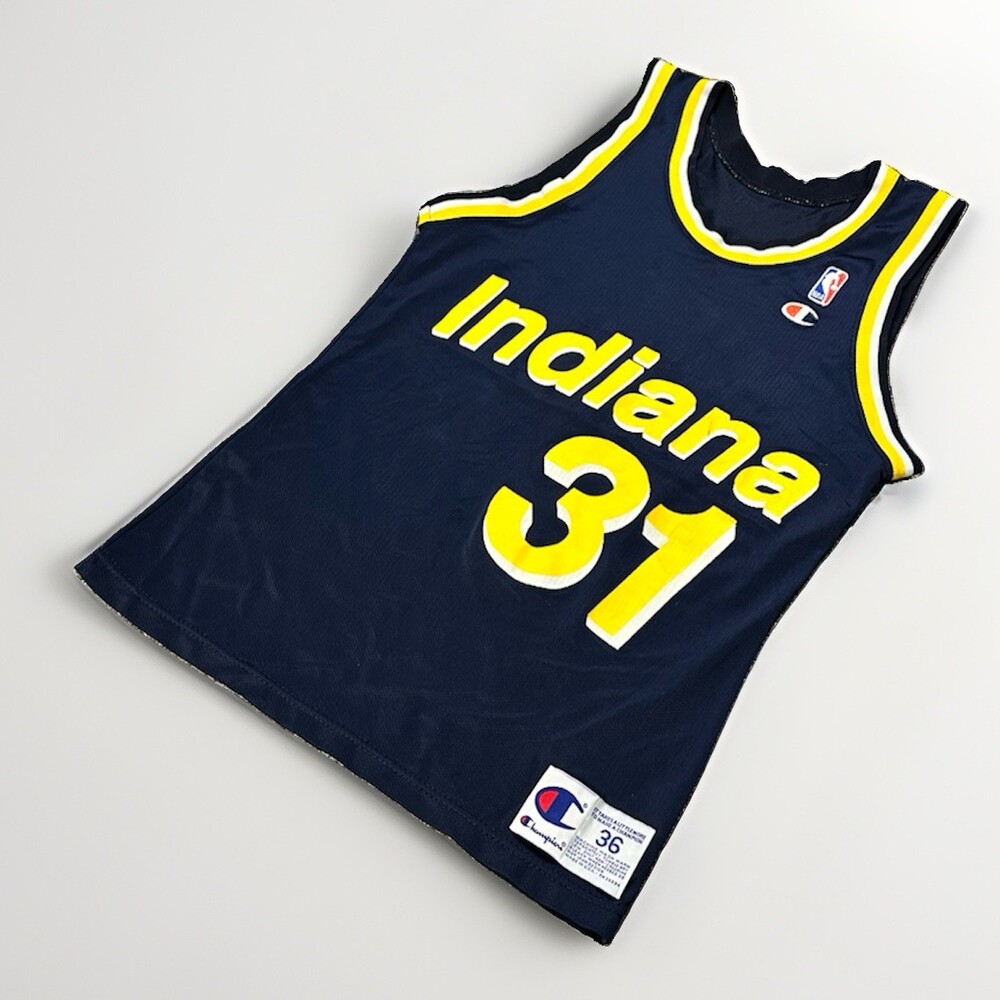 Vintage 90s Champion Indiana Pacers Reggie Miller 31 Jersey Sz 36 USA Made
